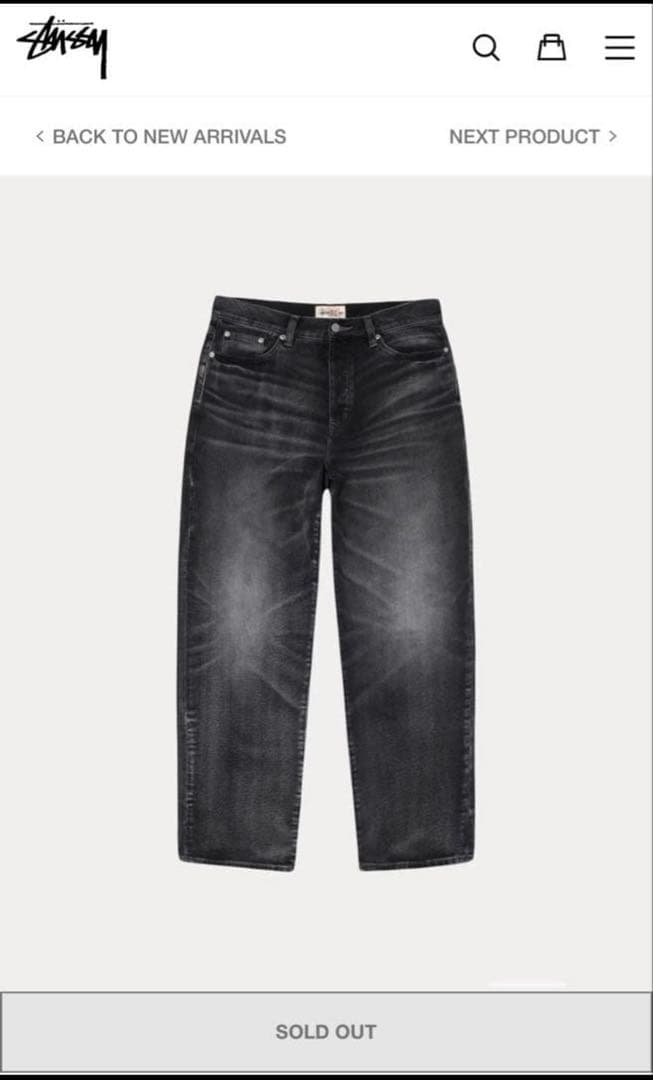 Stussy BIG OL JEAN VINTAGE DENIM 32インチ