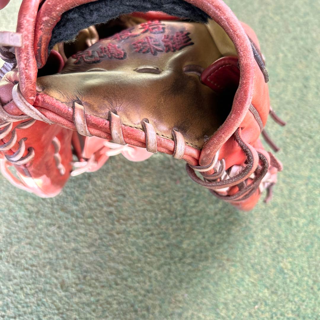 硬式野球グローブ 赤色ジュンケイ