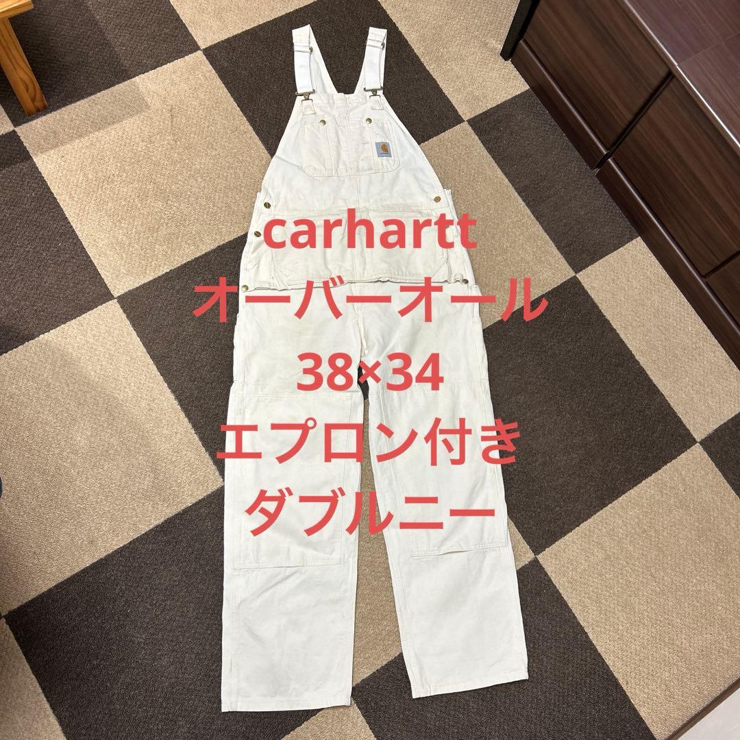 Carhartt ホワイトオーバーオール Eastern MA 475 エプロン