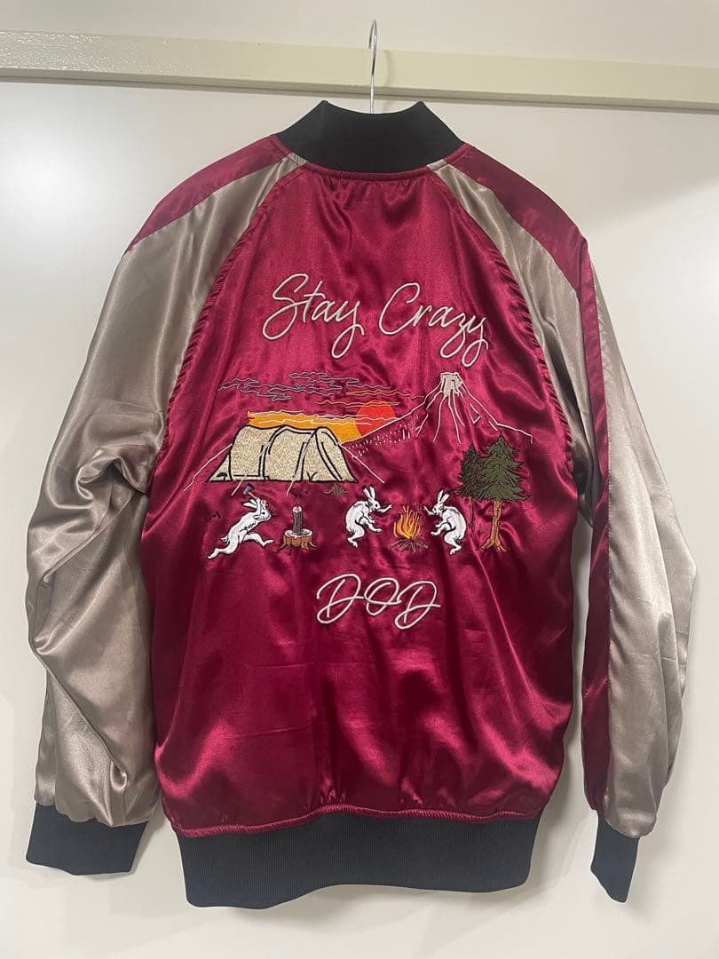 DoDディーオーディーギガジャンSサイズレッド赤スカジャンリバーシブル黒ブラック