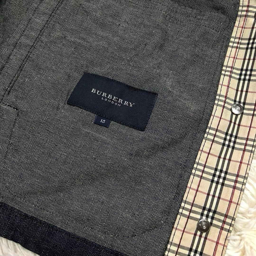 バーバリーロンドン ノバチェック デニム シャツ ジャケット 大きいサイズ