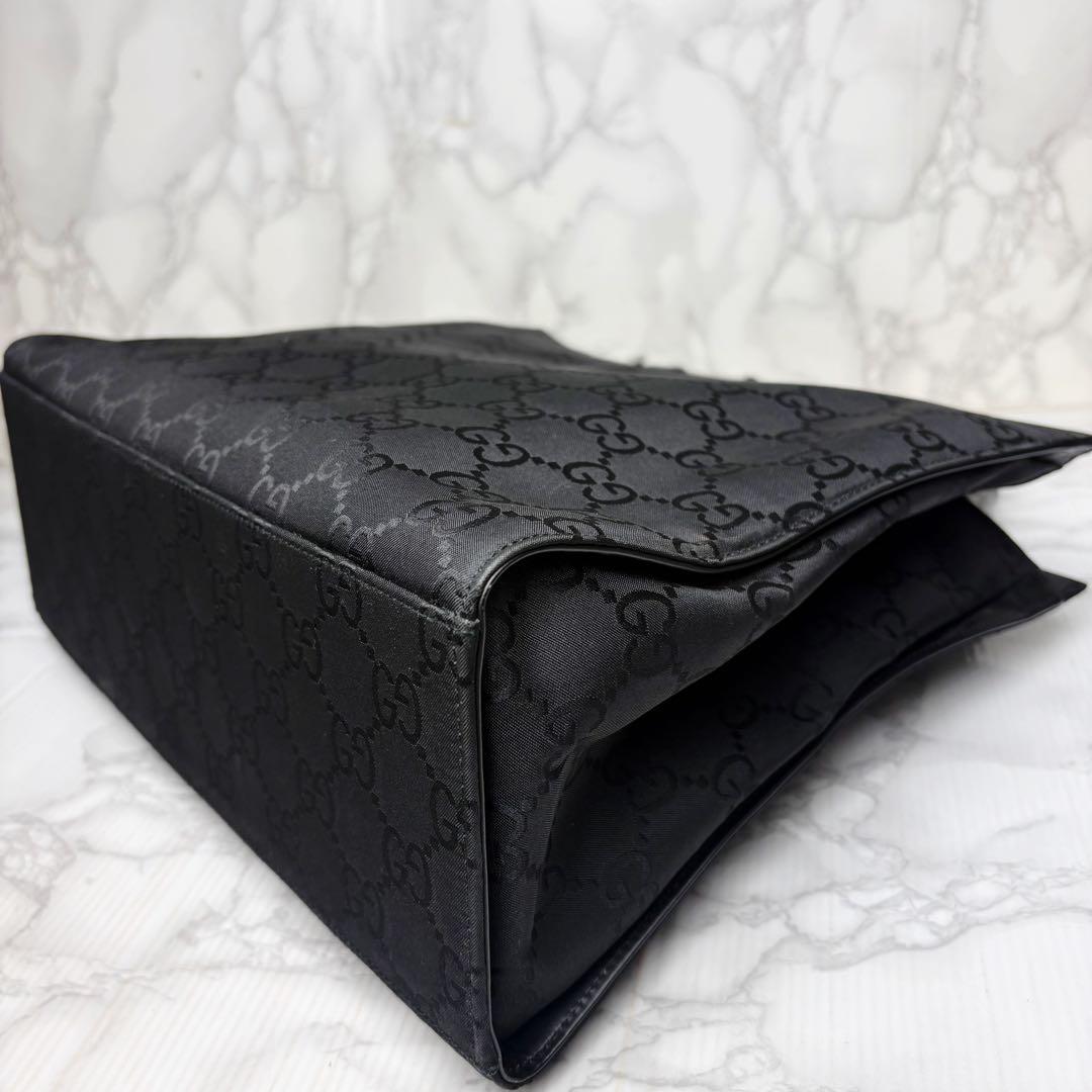 041 美品 GUCCI バンブー ハンドバッグ 三室構造 黒 nw4