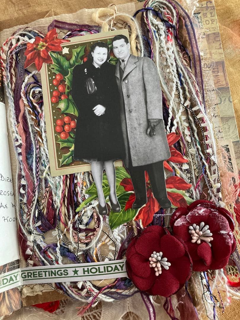 Xmasセット　ジャンクジャーナル　ティムホルツ　エンボスペーパー　インド刺繍