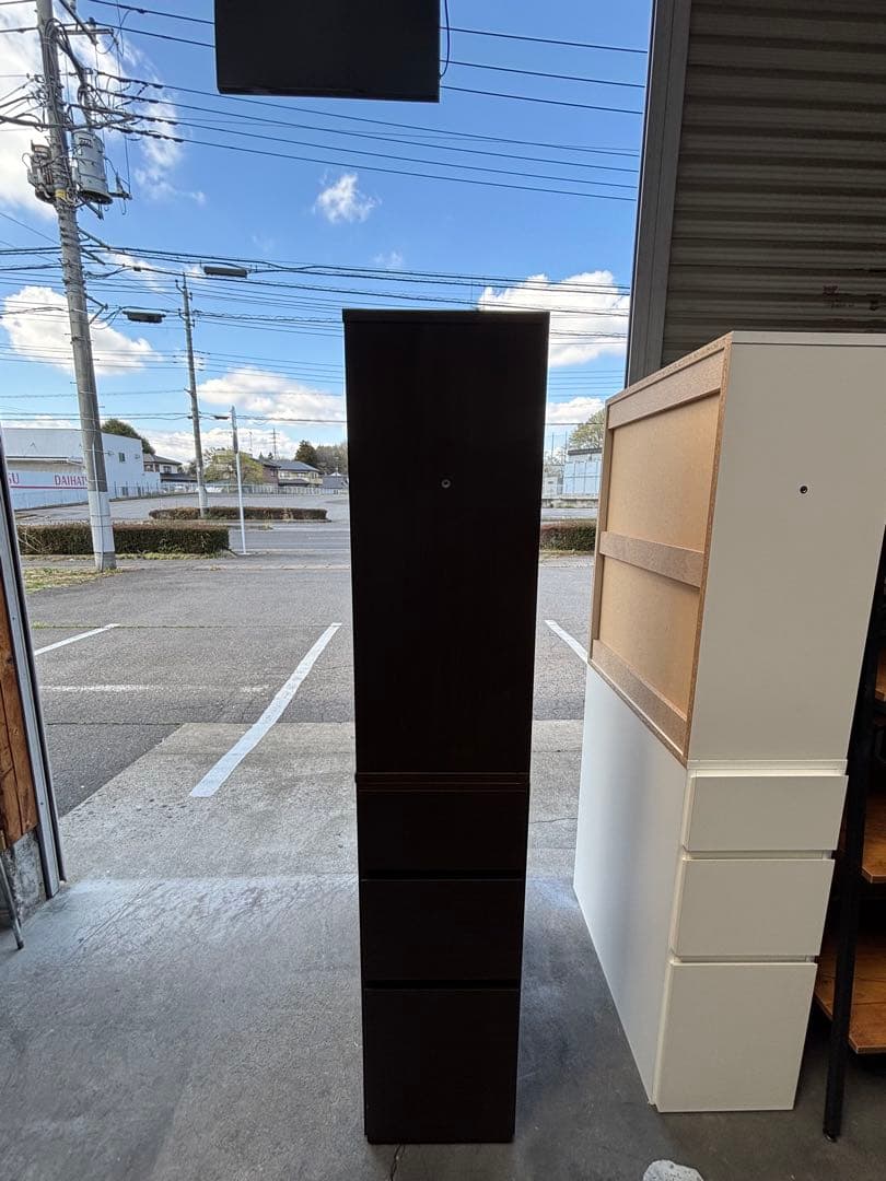 デスクサイド収納ラック ダークブラウン