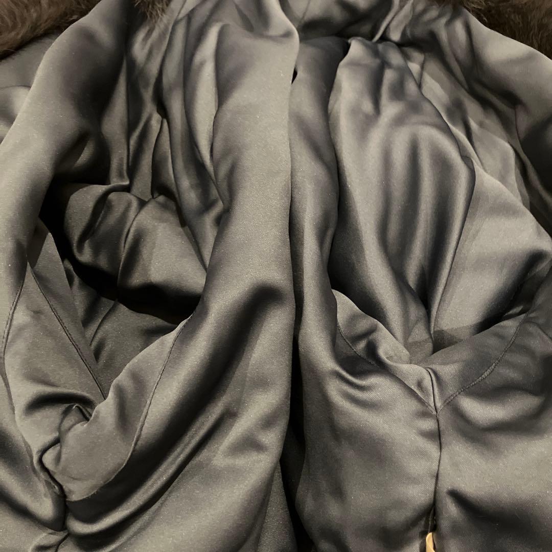 美品　カーリーラム フォックスファーコート ラベンダー系カラー　短丈　防臭抗菌