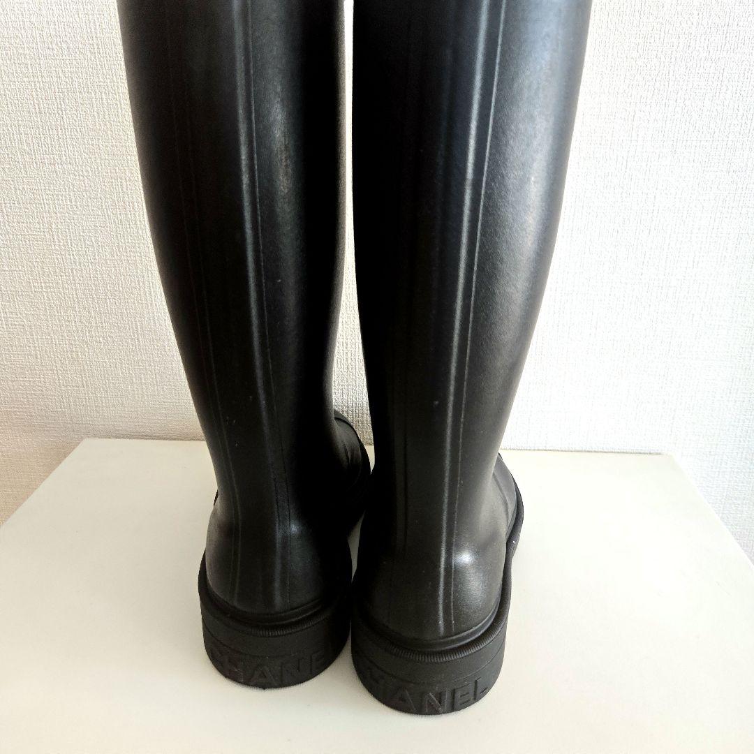 CHANEL 人気レインブーツ保証書　ショッパー箱リボン保存袋付き入手困難品３６