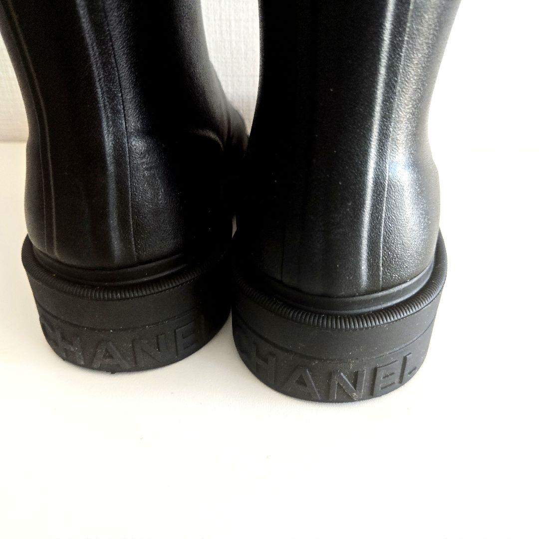 CHANEL 人気レインブーツ保証書　ショッパー箱リボン保存袋付き入手困難品３６