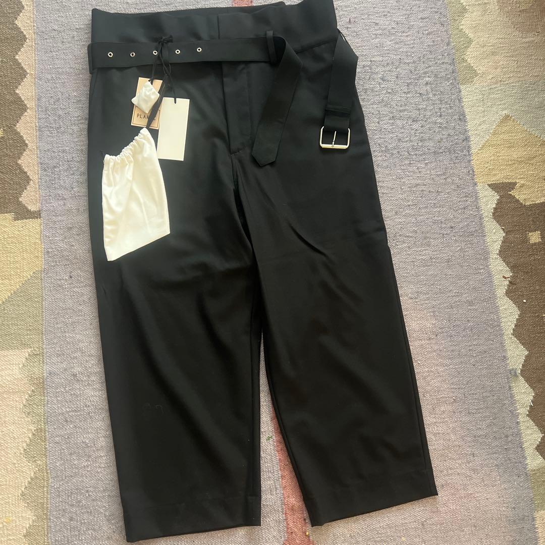 新品未使用　超美品！　PLAN C ベルト付きワイドパンツ40サイズ@a28