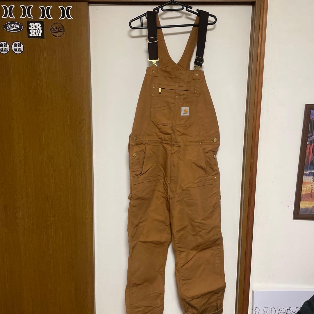 【最終値下げ】Carhartt ブラウンオーバーオール 36x32