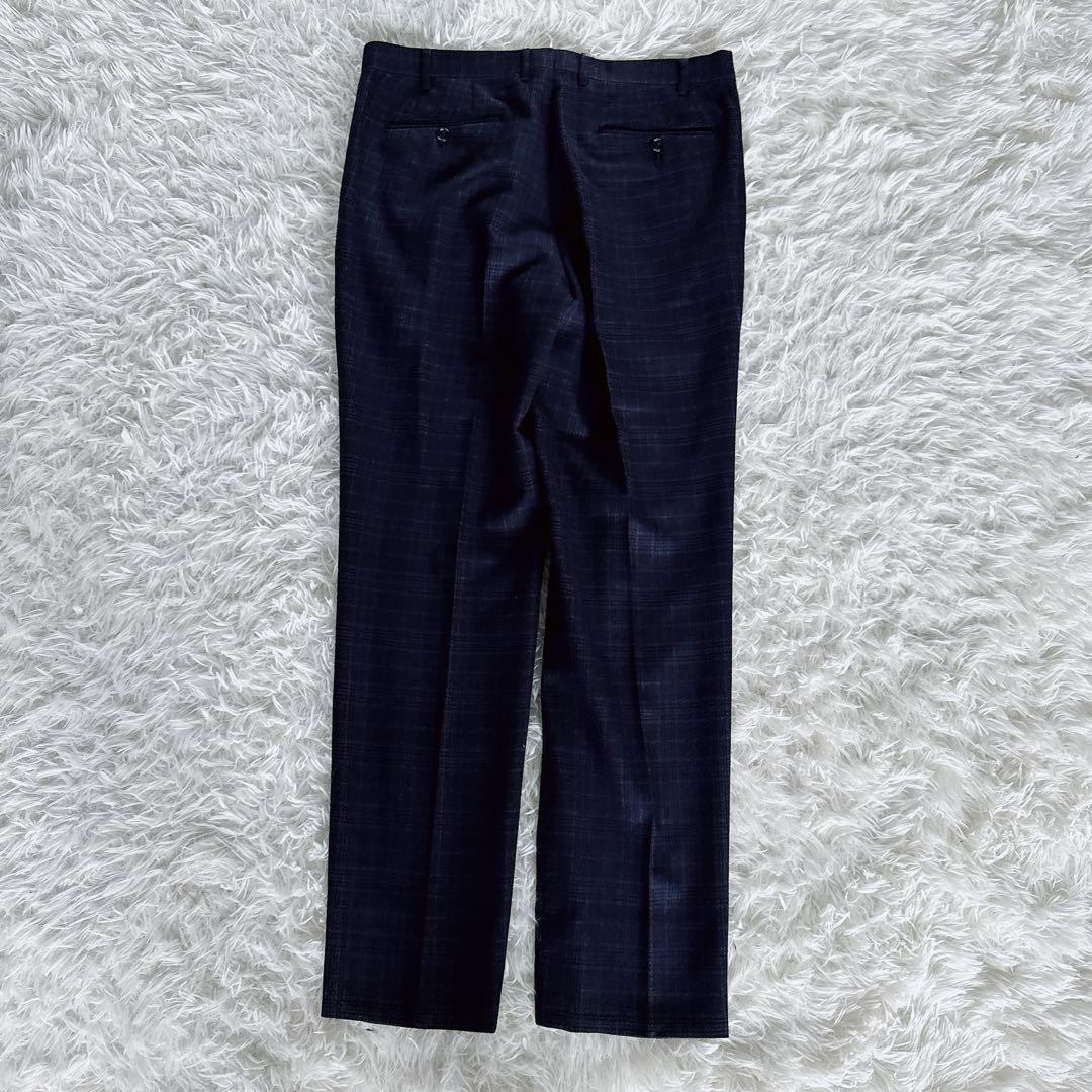 【SIMPLICITE PLUS】スーツ 3ピース ネイビー チェック 48