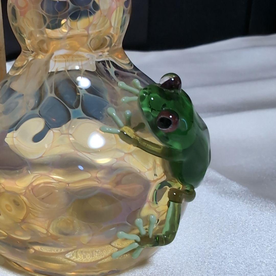 専用　kengtaro ケンタロー 花 2013年 カエル ガラス 作家