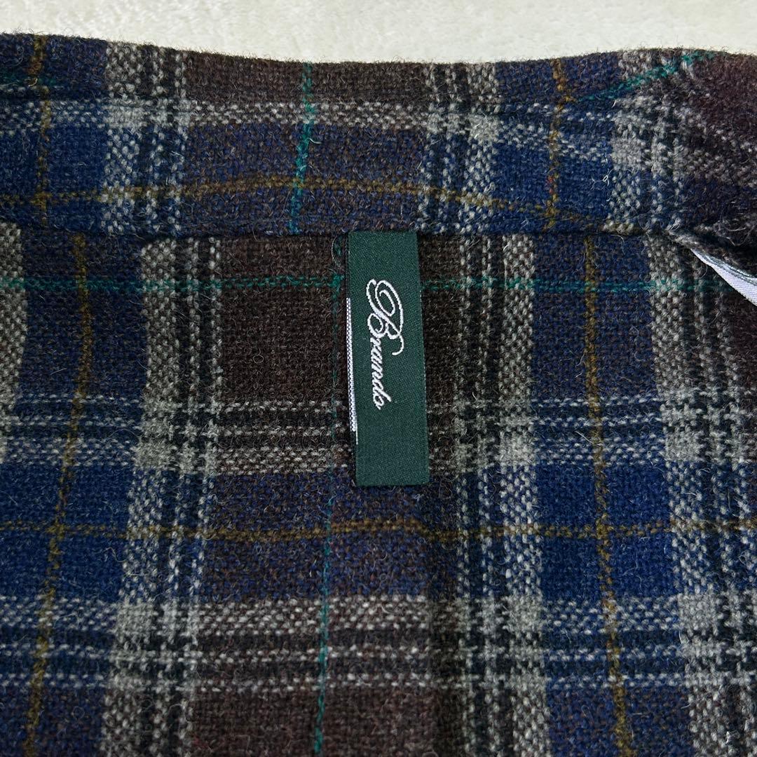 美品エルビーエム ルビアム ツイード ウール チェック テーラードジャケット48