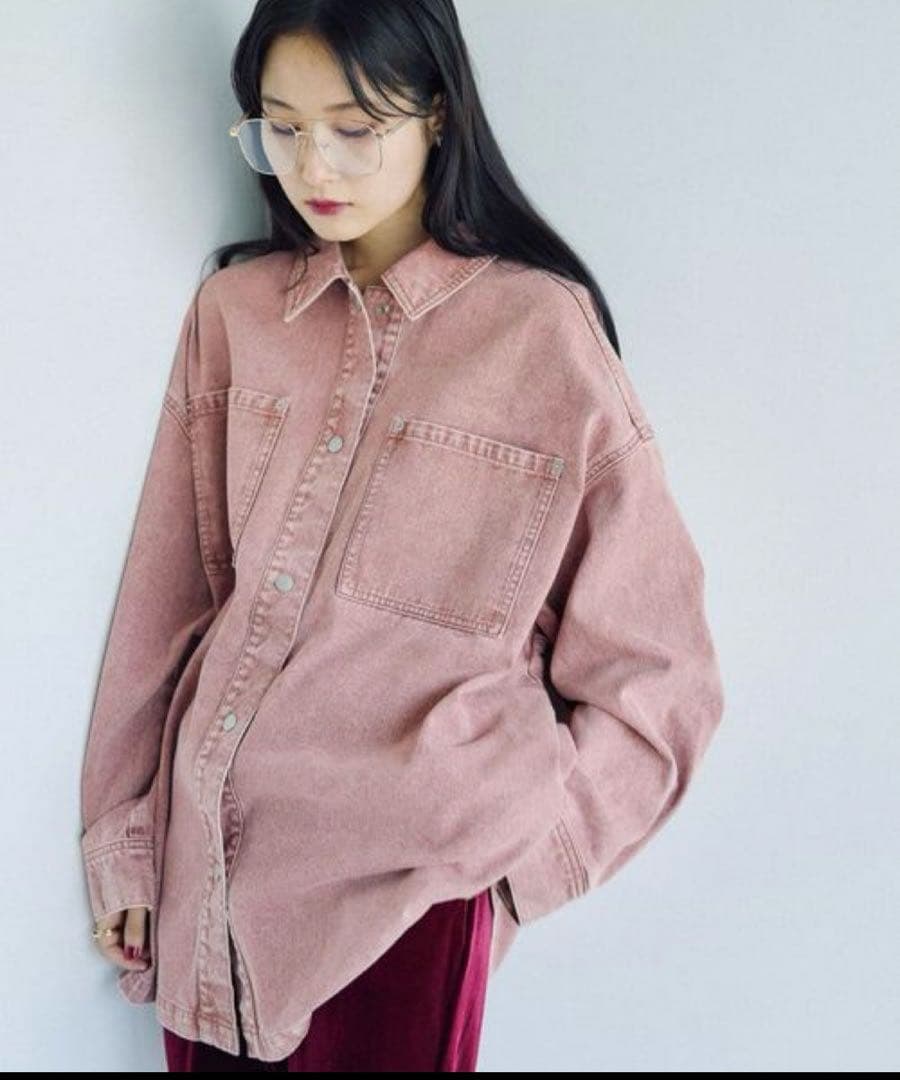 LEPSIM レプシィム フリンジパッチ　BIGデニムシャツ　新品タグあり