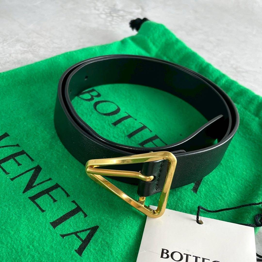 ボッテガヴェネタ トライアングル グラスプ レザー ナローベルト