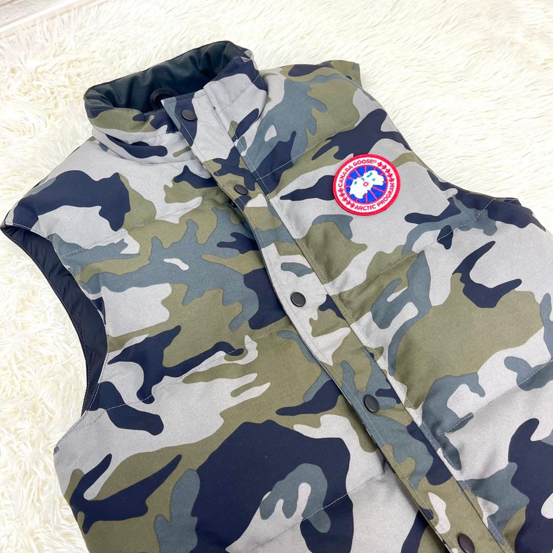 【激レア/美品】カナダグース ギャルソンベスト カモ柄 ミリタリー 迷彩 S