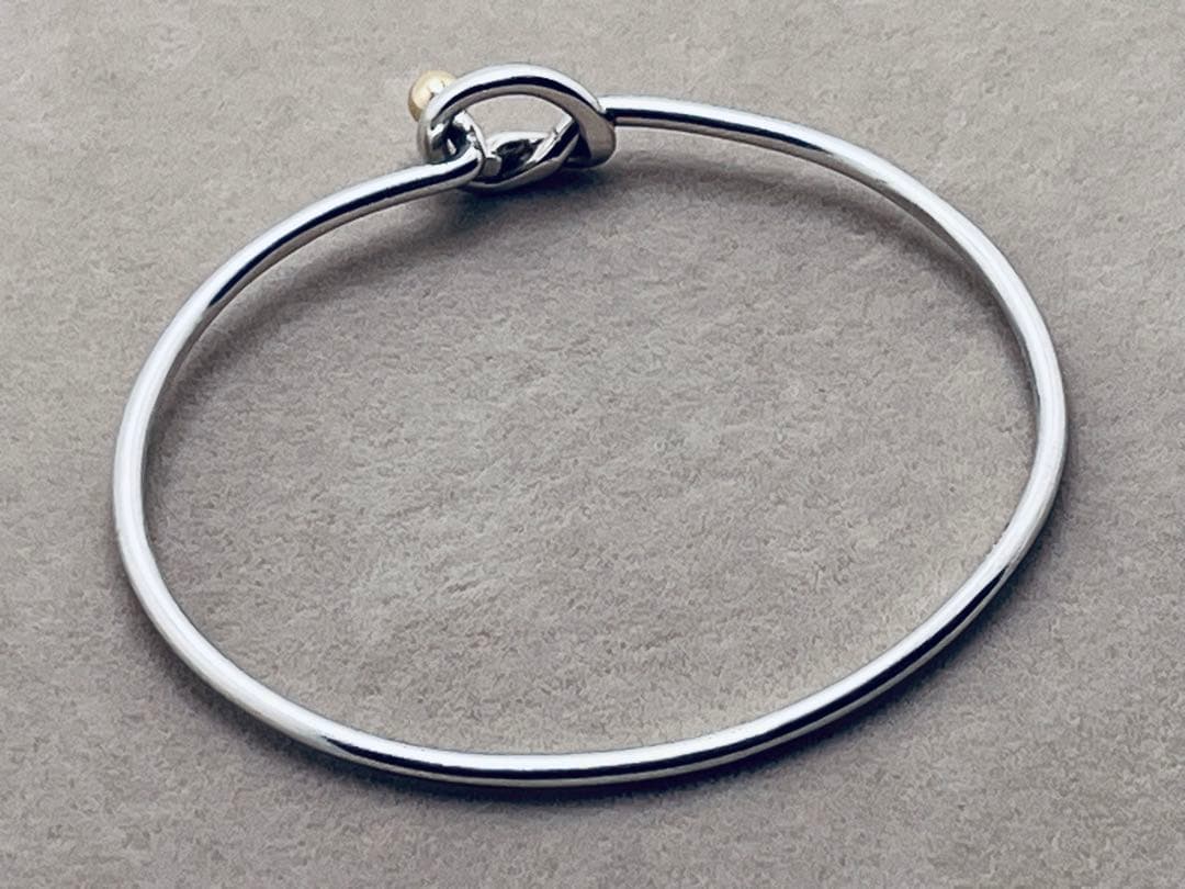 c290 ティファニー　フック&アイ　バングル　シルバー　925/750 k18