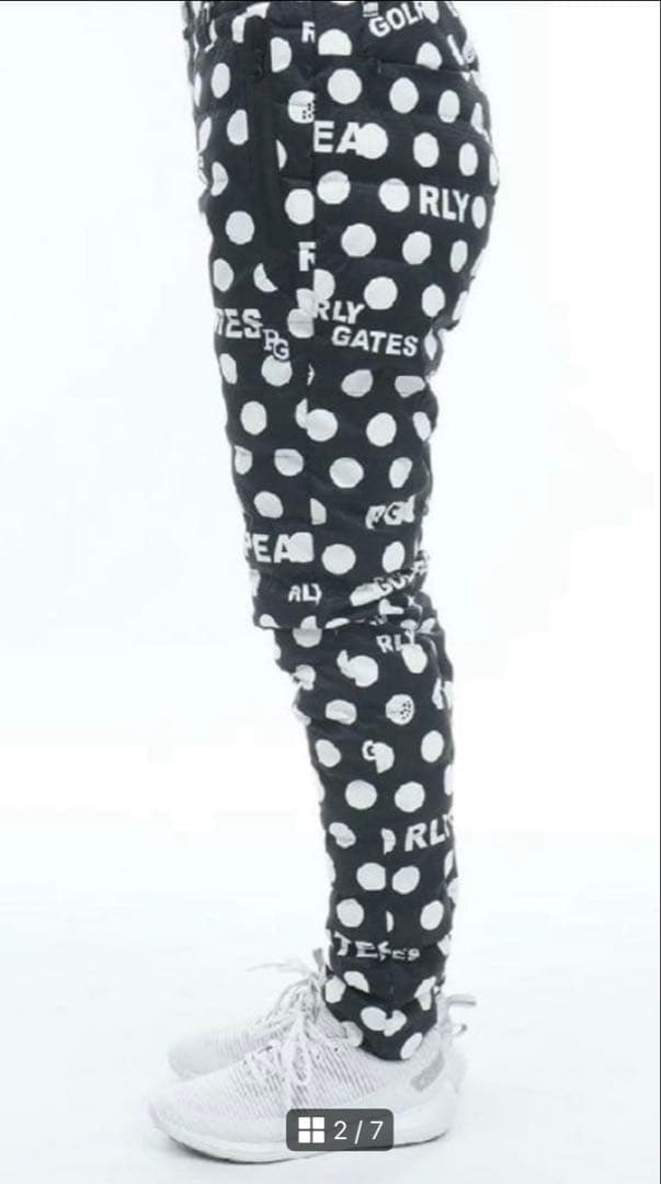 新品 パーリーゲイツ ドット×ロゴ柄パンツ レディース S 春夏