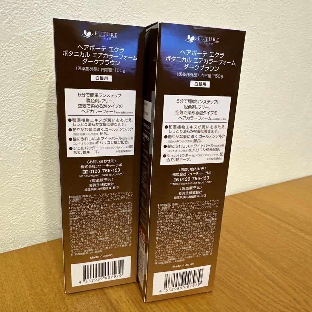 ヘアボーテ　エクラボタニカルエアカラーフォーム　ダークブラウン　2本セット
