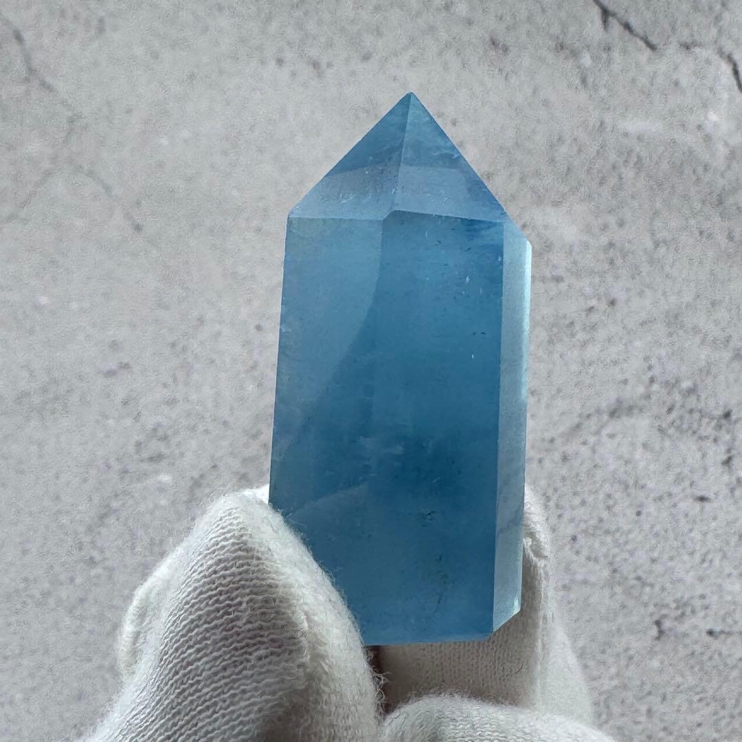 G-54アクアマリン六角ポイント　水色原石　天然石　パワーストーン