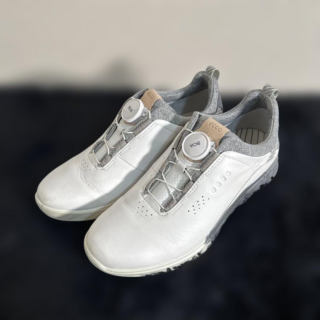 ECCO ゴルフシューズ ホワイト BOA レザー
