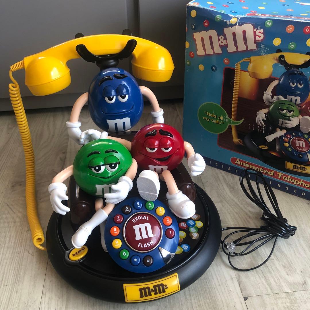 美品希少⭐️日本で繋がるUSA限定ビンテージM&Msフィギュア電話機