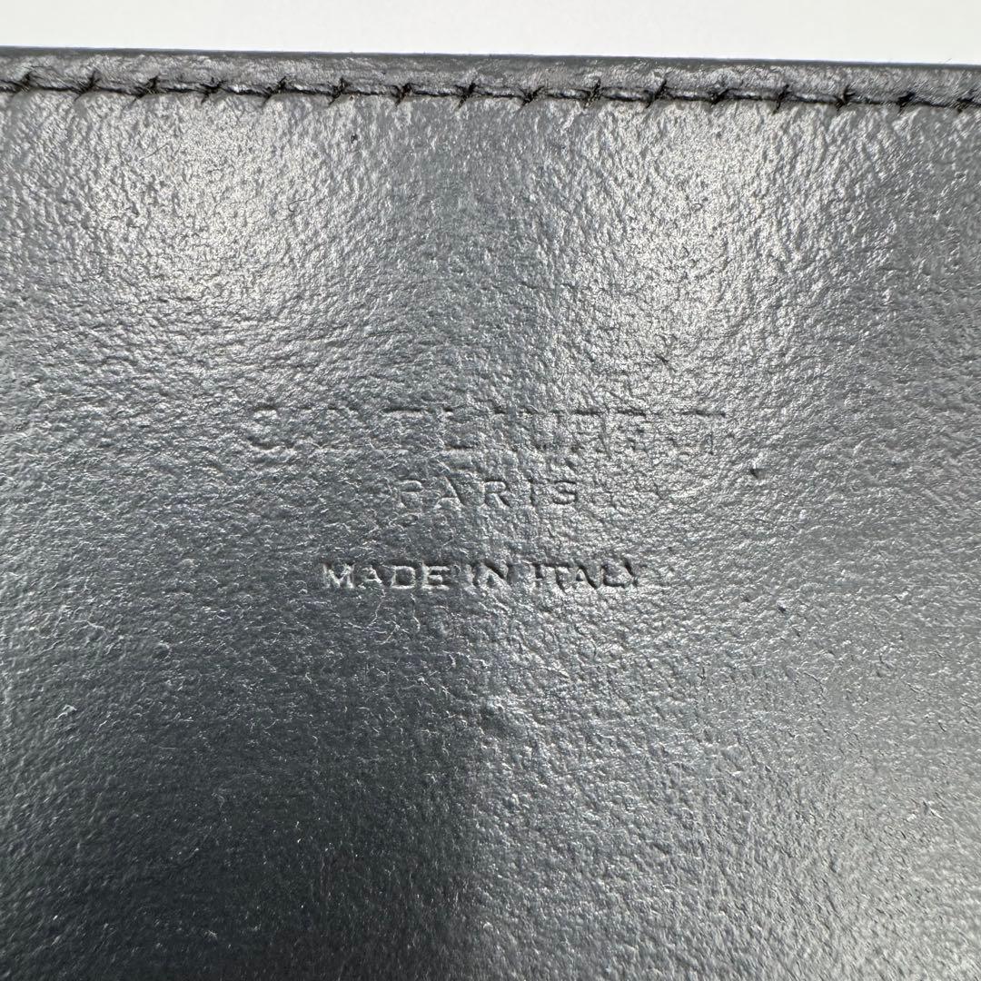 サンローラン トラッカー ウォレット チェーン レザー クロコ型押し 財布 黒