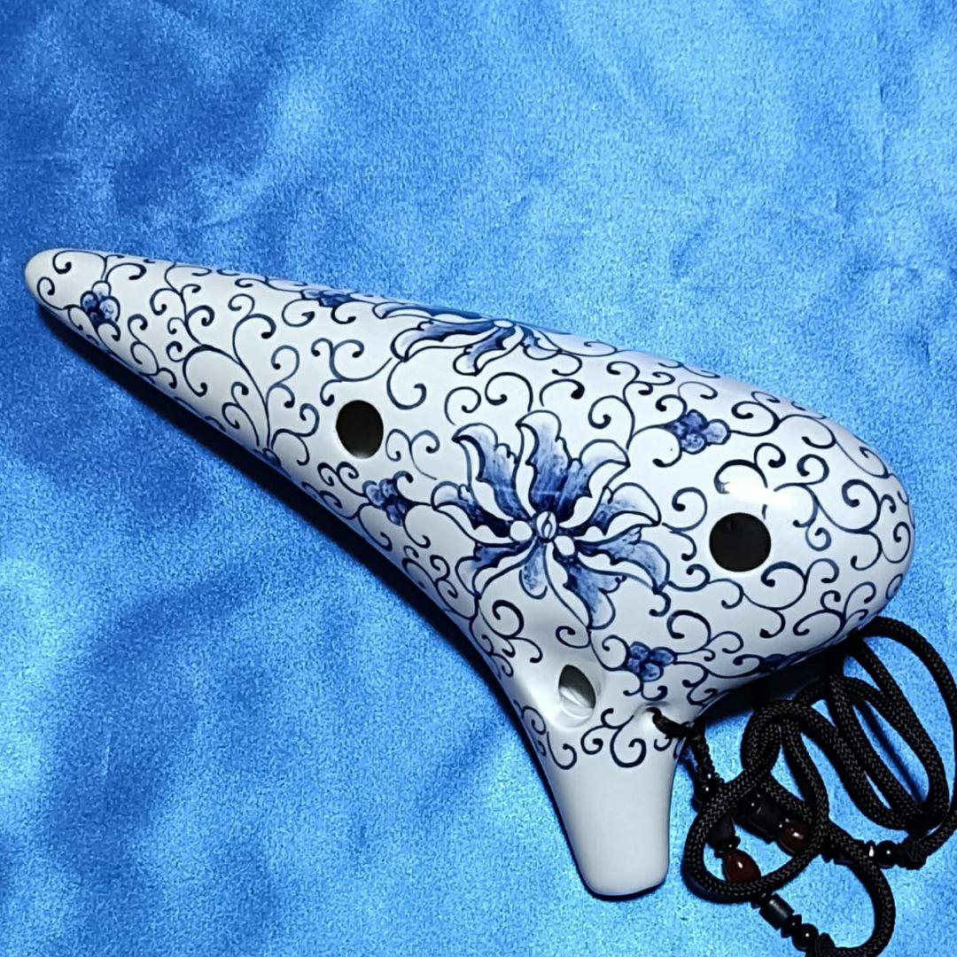 S Hiropy【オカリナ】フォーカリンク手描き白磁青花アルトF管