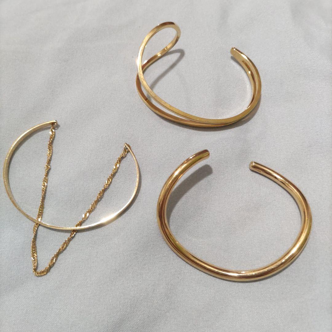 ジュエッテ　ゴールドバングル3点セット　ブレスレット