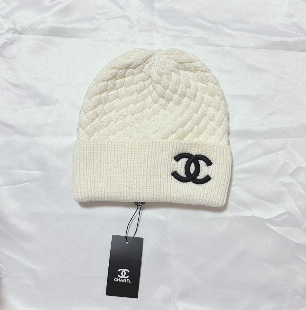 CHANEL ニットビーニー ホワイト新品タグ付