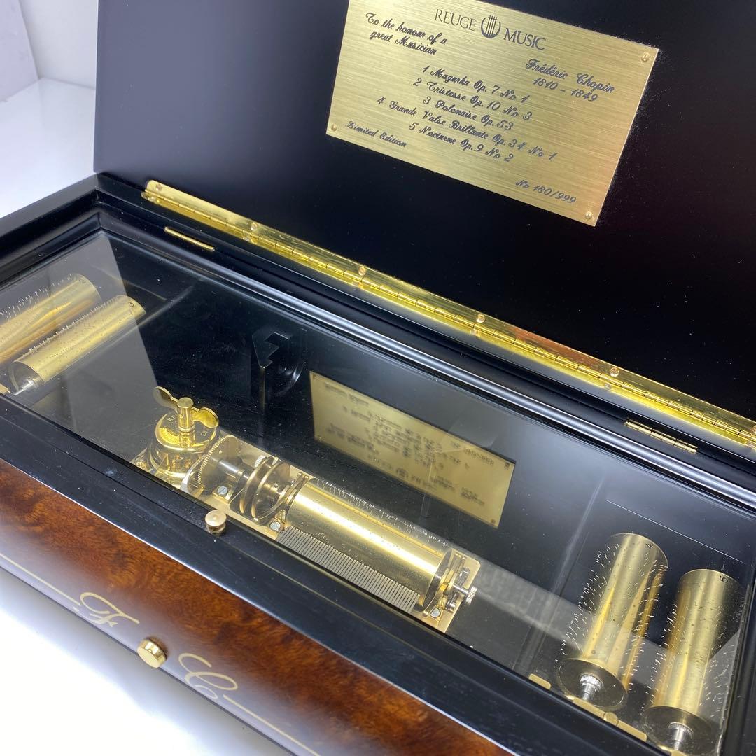 リュージュ50弁5曲　シリンダー式メカニカルオルゴール共箱東さ7-0219☆1F