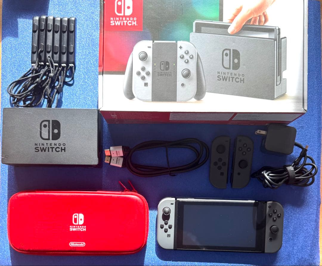 【ジャンク品】　任天堂 Switch グレー本体と付属品セット