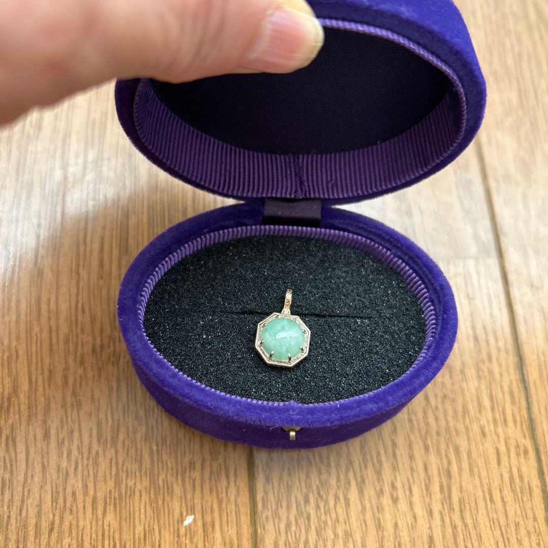 アガットk10ヒスイネックレスチャーム