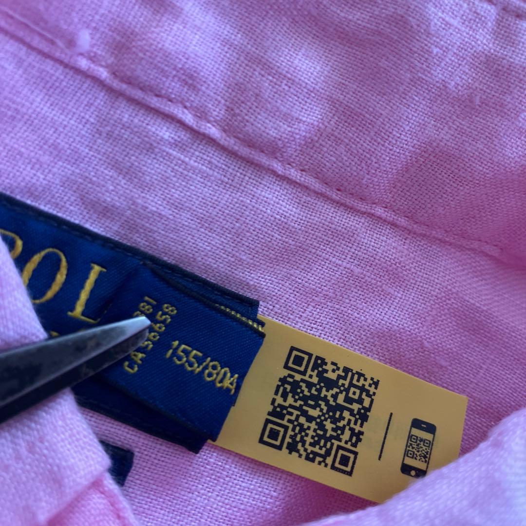 POLO RALPH LAUREN 長袖シャツ リネン　ピンク　XSサイズ