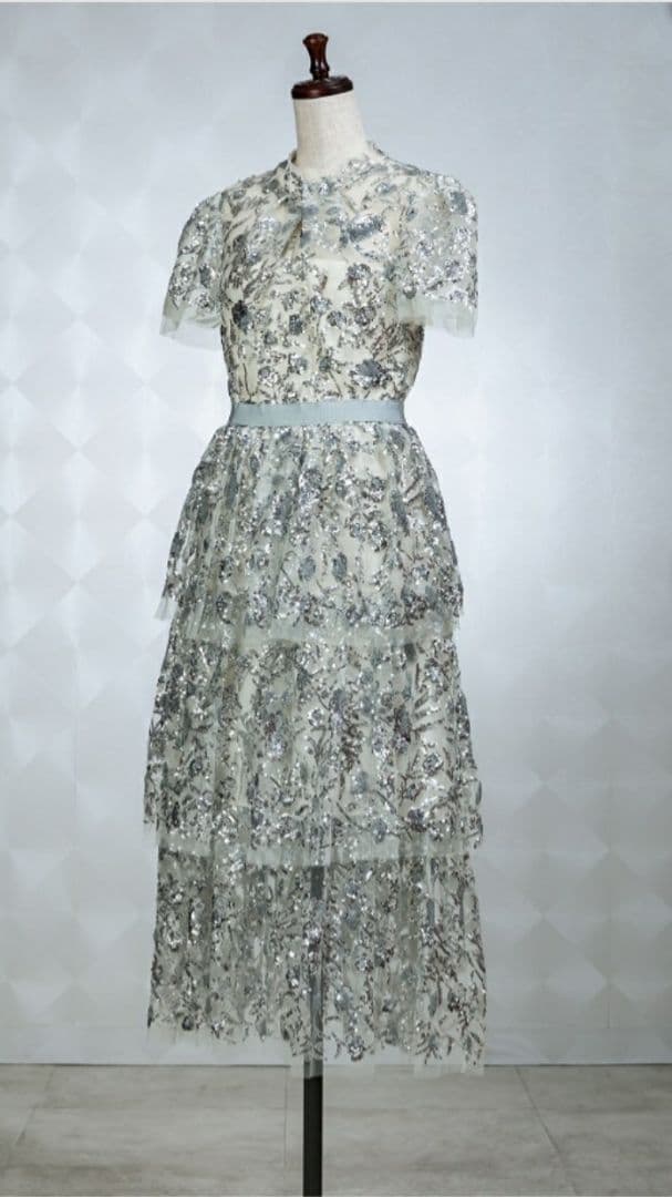 Haru セルフポートレイトシャンパン スパンコール ドレス