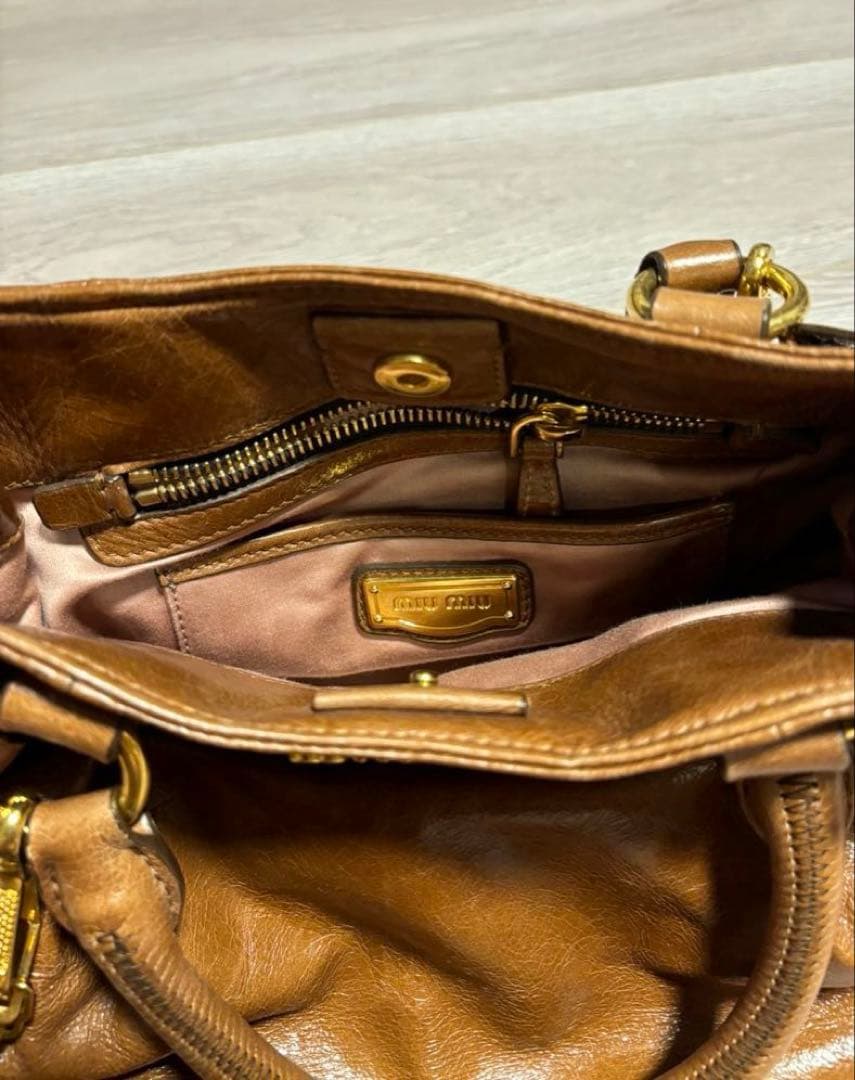 最終価格！！miumiuブラウンレザー ハンドバッグ