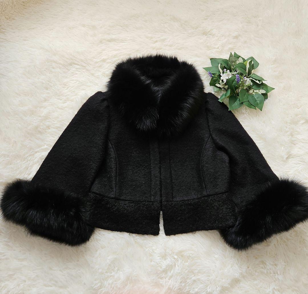 TO BE CHIC トゥービーシック フォックスファー ショートコート 黒