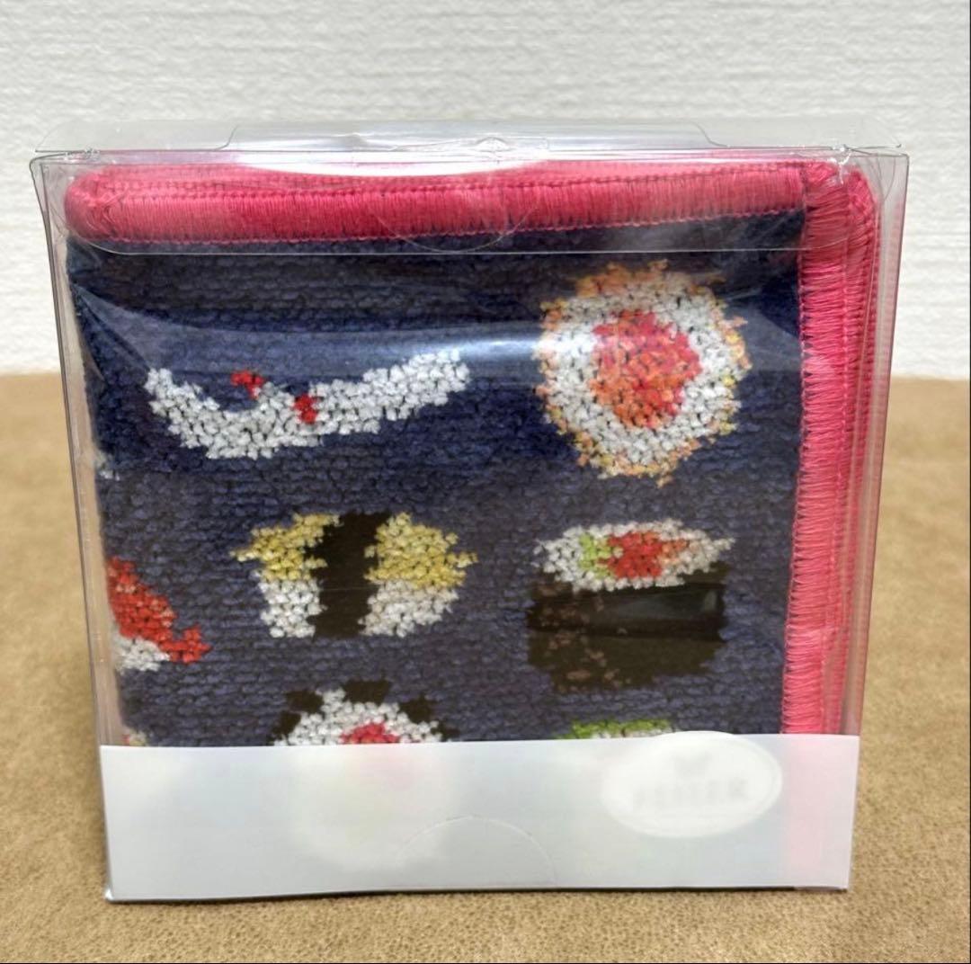 JAL限定国際線機内販売　フェイラーハンカチ お寿司柄ピンクとネイビーのセット