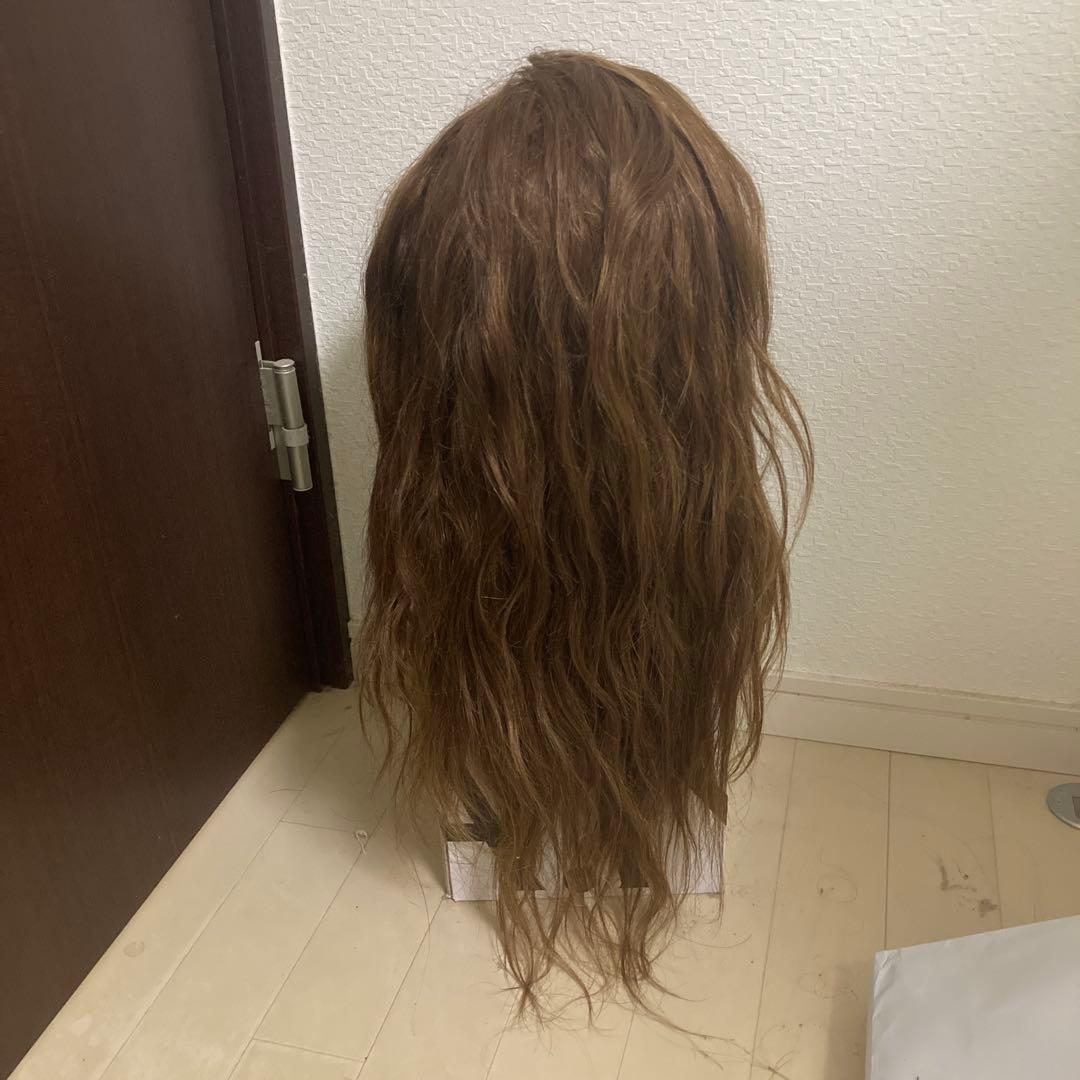 N.B.A.A. ブラウンアップ人毛100% ロングウィッグ