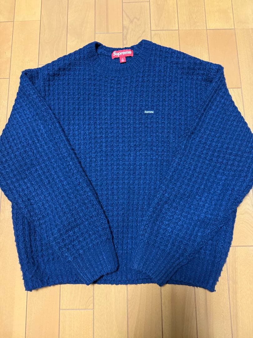 トップス Supreme Small Box Waffle Sweater Navy S