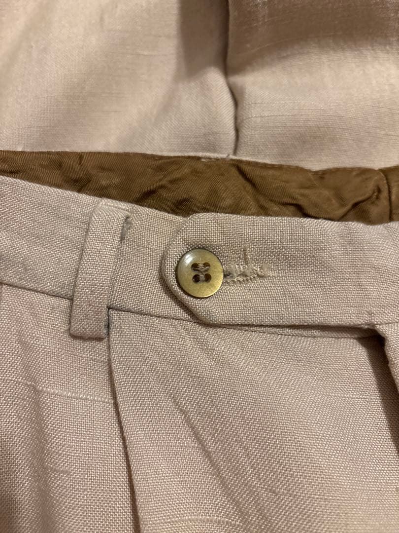 あ*お様 50s 60s 70s レーヨンスラックス ベージュ 白 viscos