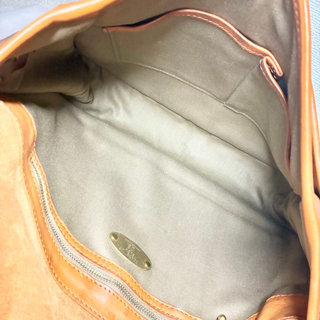 【人気】　スロウ　ルボーノ　ショルダーバッグ　栃木レザー　ヌメ革　キャメル