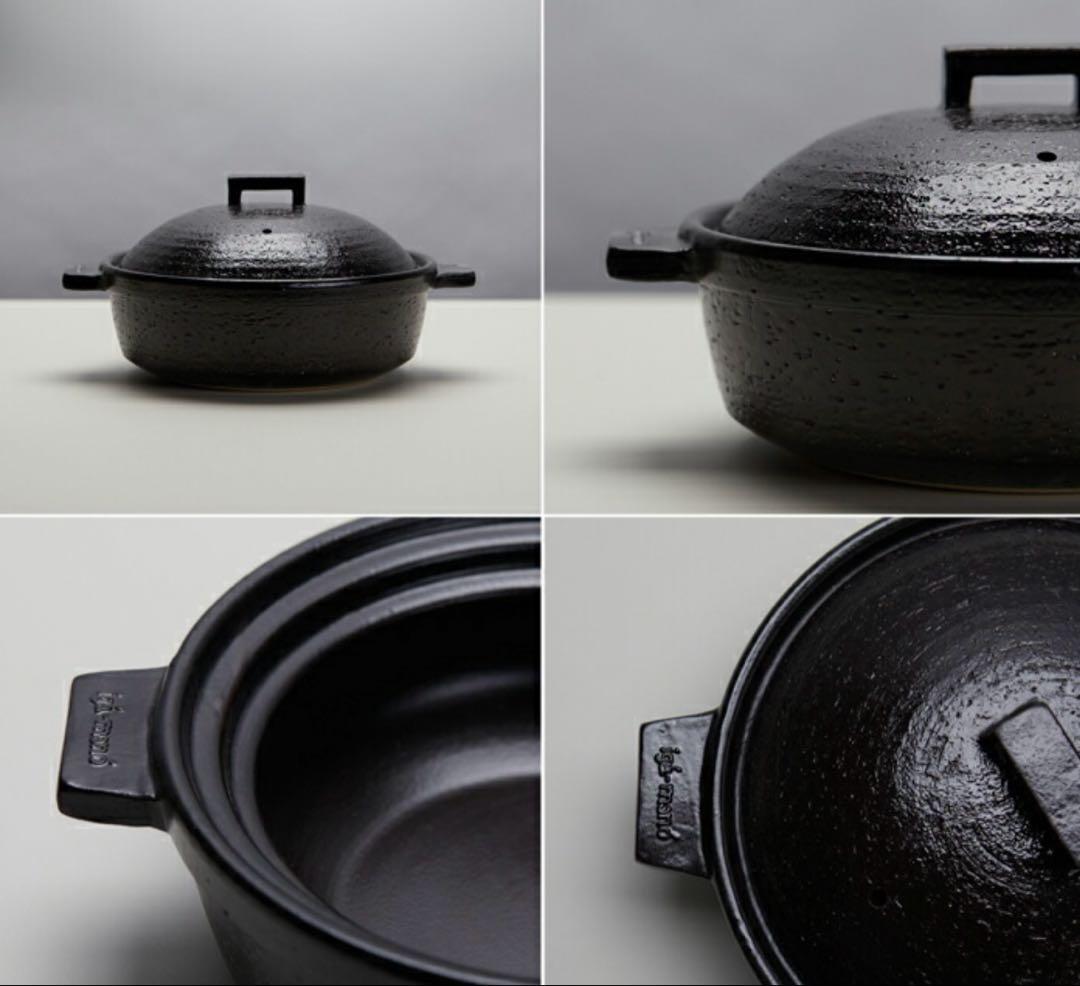 新品★長谷園 ビストロ蒸し鍋 大 黒 NCK-31 定価16,400円