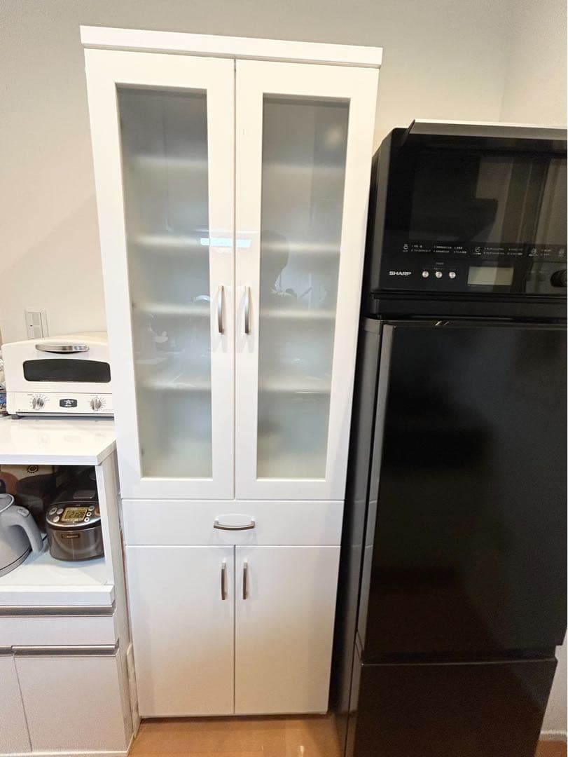 【食器棚】【ほぼ未使用品】ニトリ　コパンT60DB WH