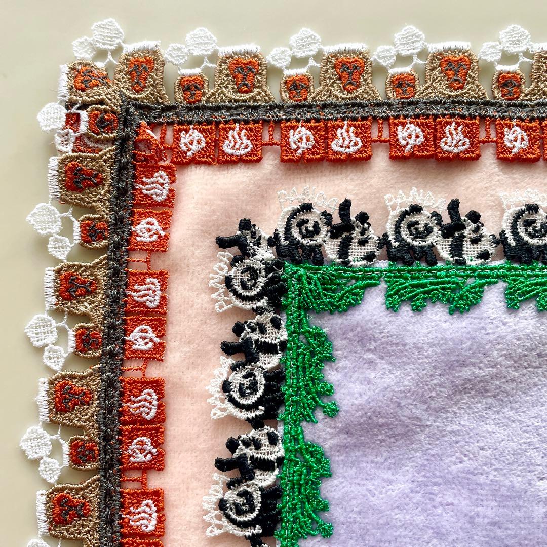 即完売・新品ユナイテッドアローズ別注近沢レースハンカチ温泉猿＆パンダ2枚セット②