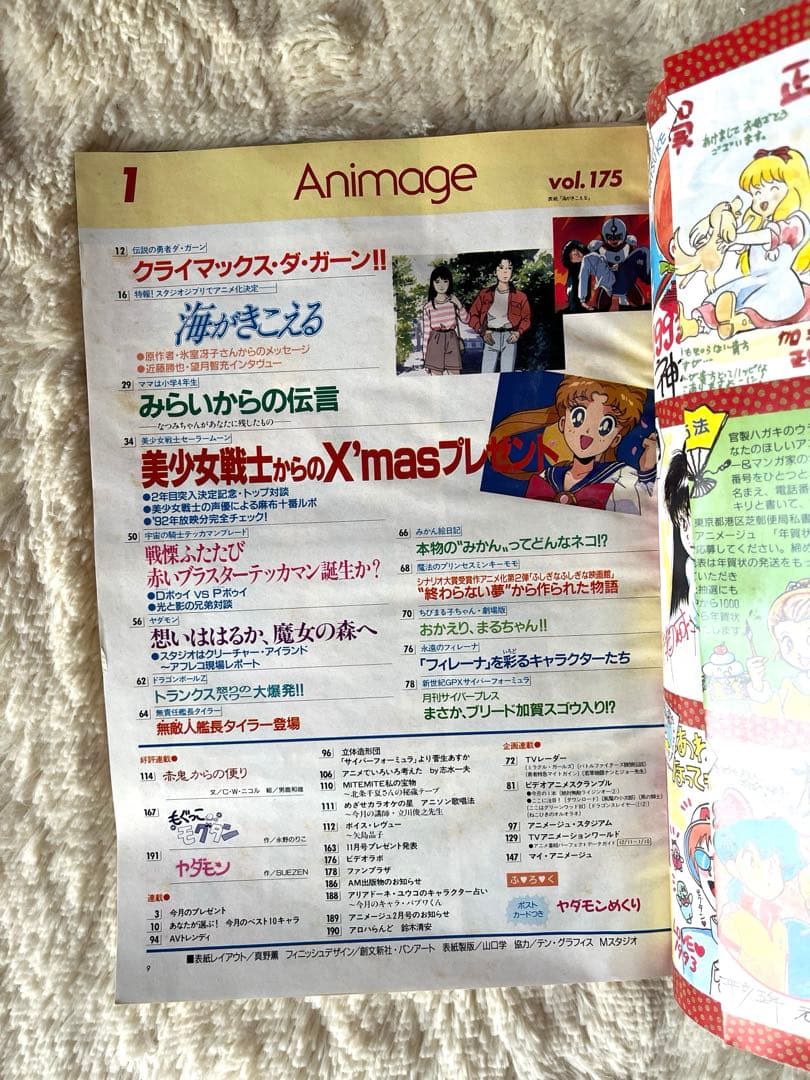 アニメージュ 1993年1月　VOL.175 海がきこえる　ジブリ　セラームーン