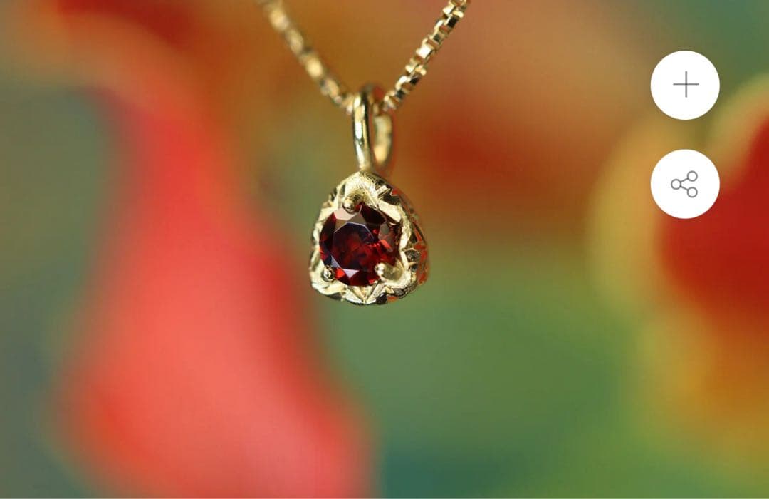 【定価の半額にしました】クアラントット18KYG ガーネット　ネックレスチャーム