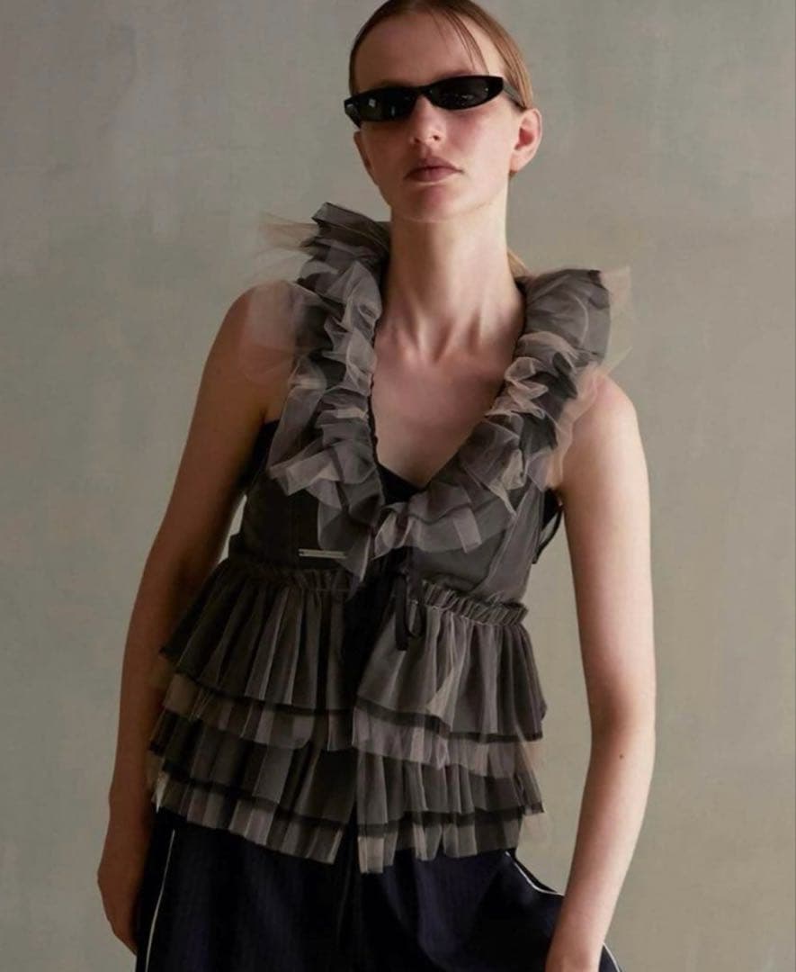 [完売]prankproject レイヤードフリルチュールベスト