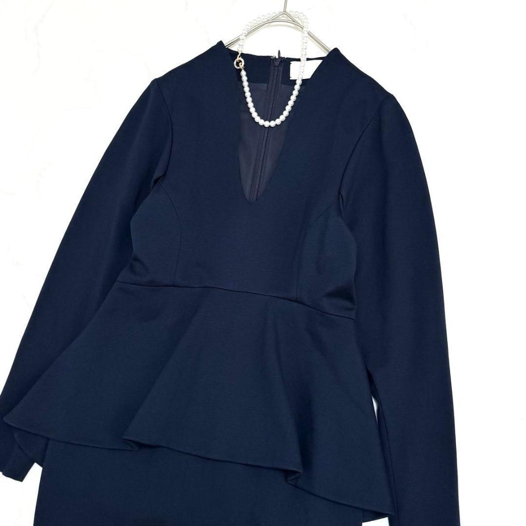 sss マメ クロゴウチ ペプラム ジャージーワンピース オケージョン