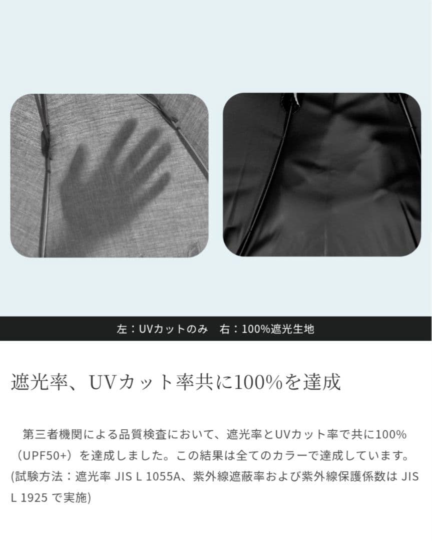 芦屋ロサブラン　100%遮光日傘　3段折り