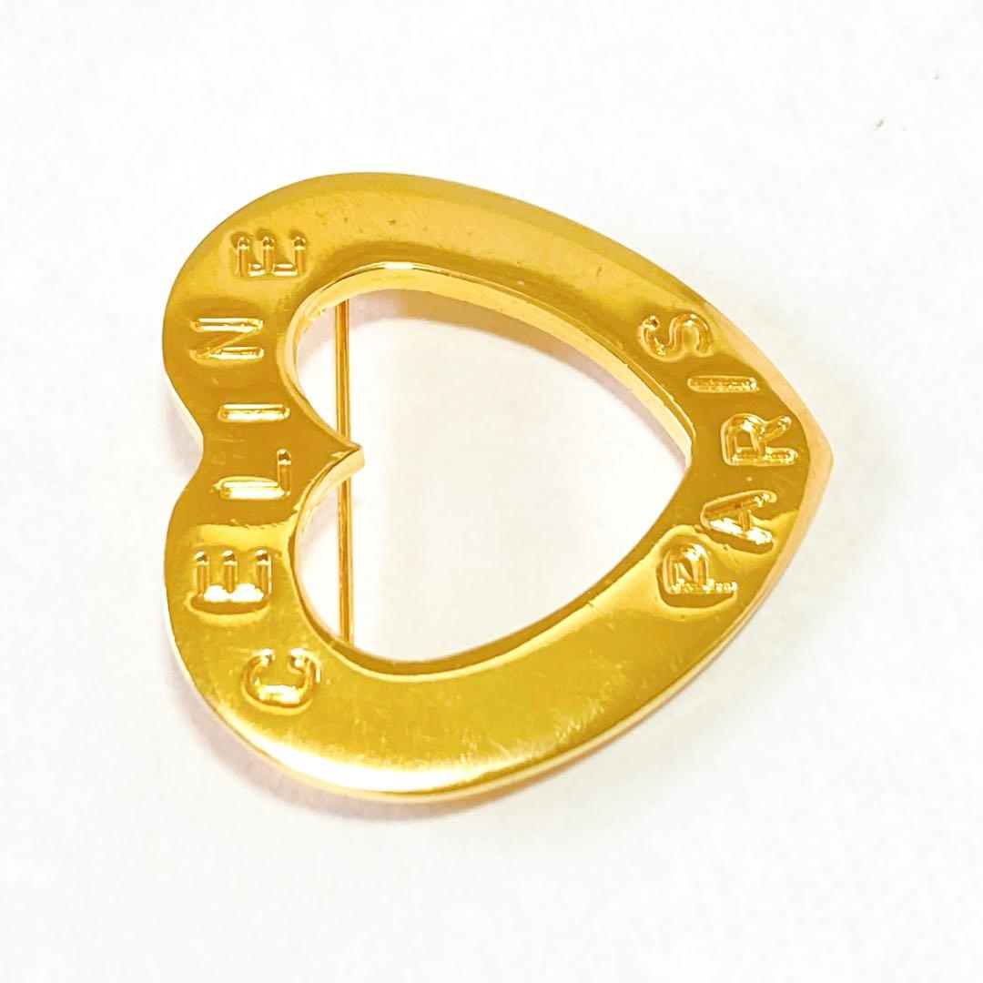 CELINE セリーヌ ハート ゴールド ブローチ ヴィンテージ A258033